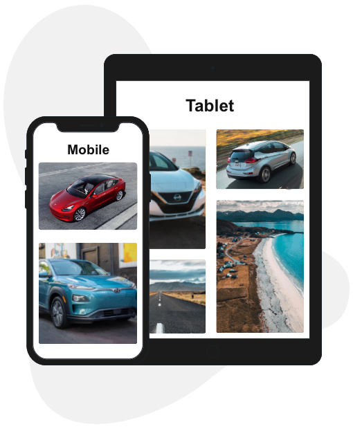 EVs on a phone and tablet